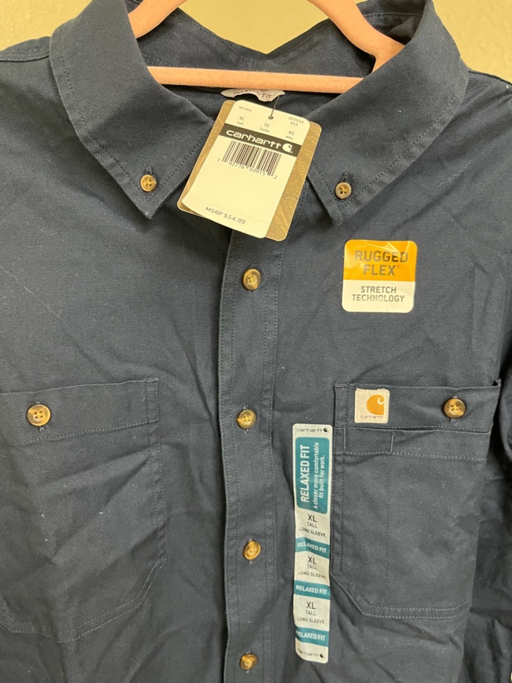 Carhartt Navy Lightweight Rugged Flex Work Shirt Jacket - Picture 6 of 7